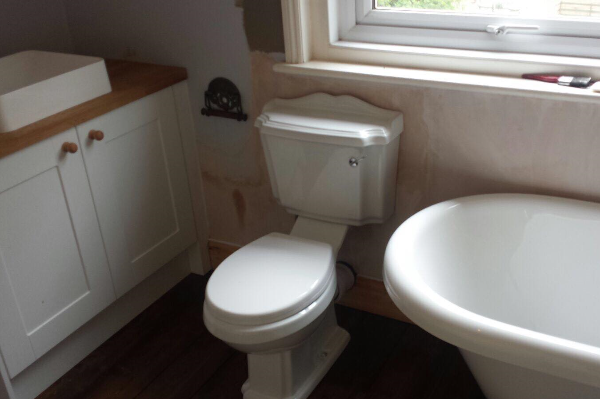 Before painting toilet and unit