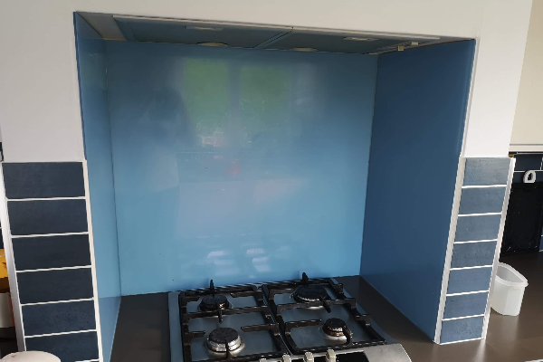 Blue splashback